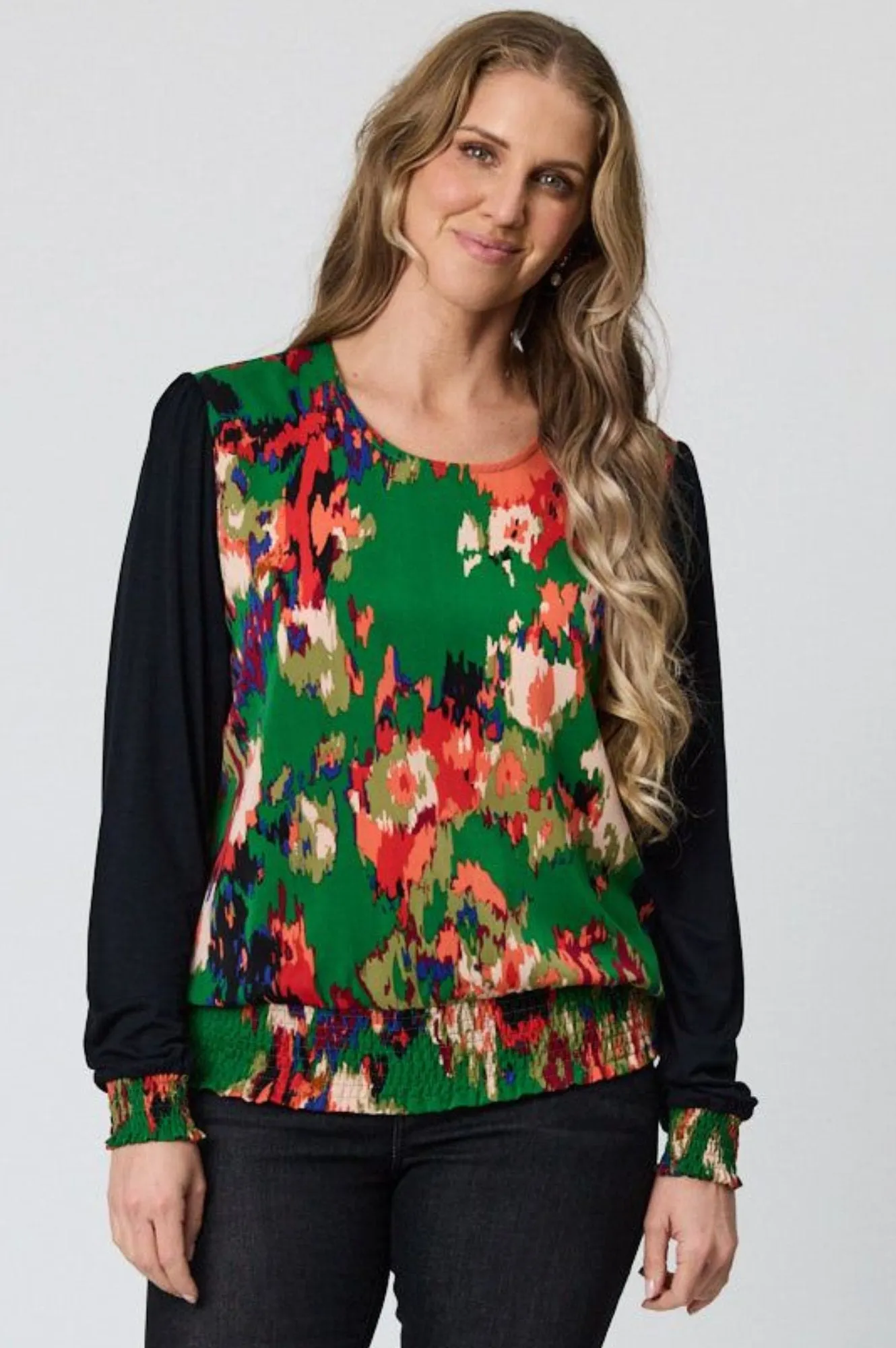 Jessica Rouched Hem Top - Green