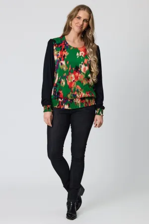 Jessica Rouched Hem Top - Green