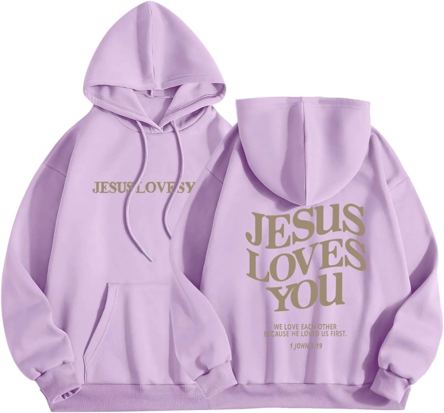 Jesus Loves You Hoodie Long Sleeve Graphic Sweatshirts With Pockets Christian Faith Hoodie Oversized Trendy Pullover