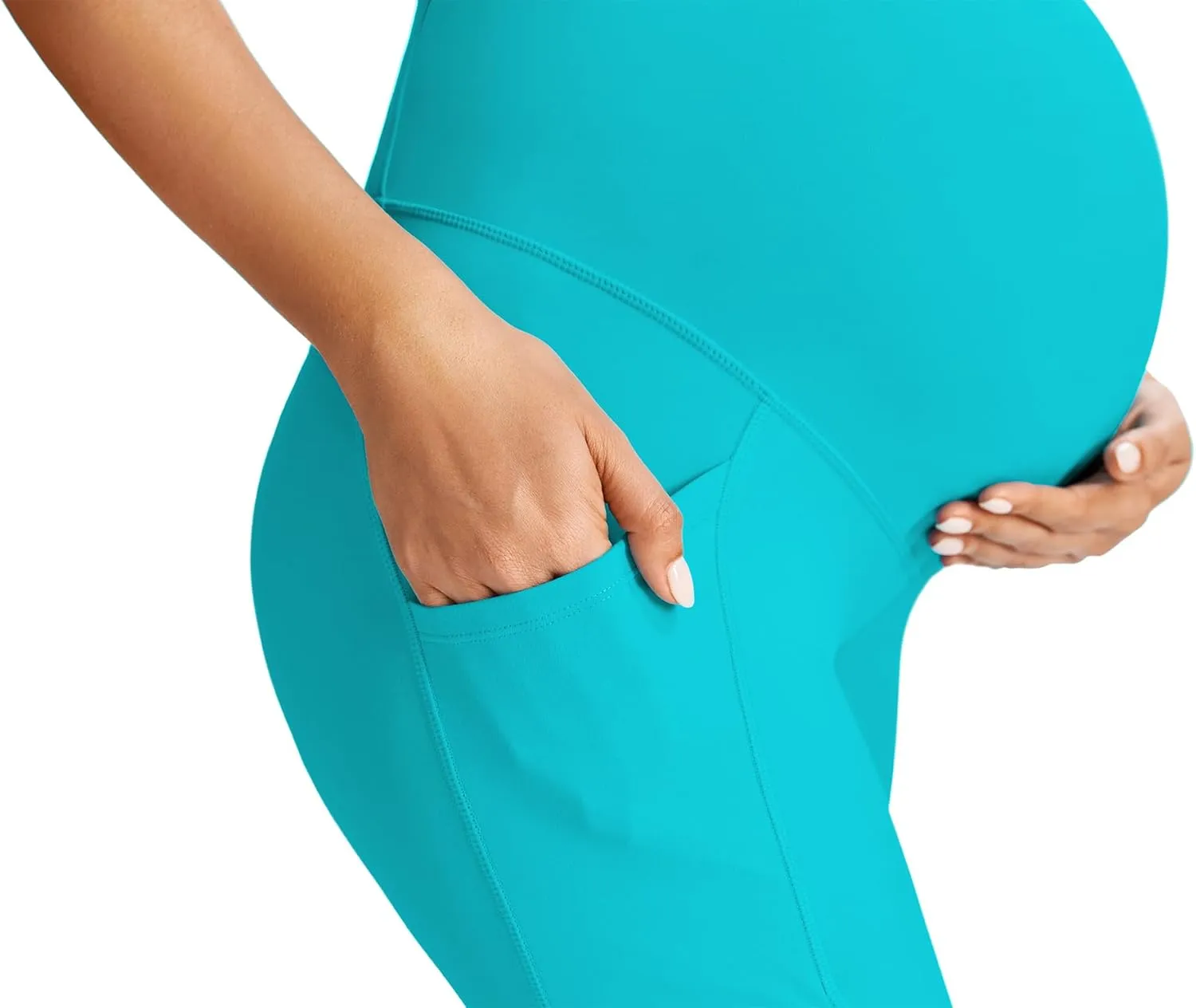 JOYSPELS Maternity Shorts Over The Belly Bump Athletic Workout Pregnancy Short with Pockets