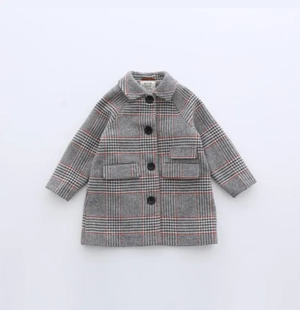 Kids girl overcoat Winter wool coat for girls Teens autumn jacket warm long outerwear