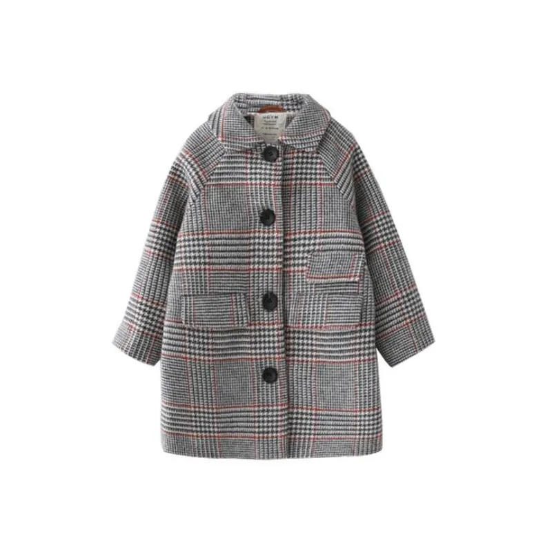 Kids girl overcoat Winter wool coat for girls Teens autumn jacket warm long outerwear