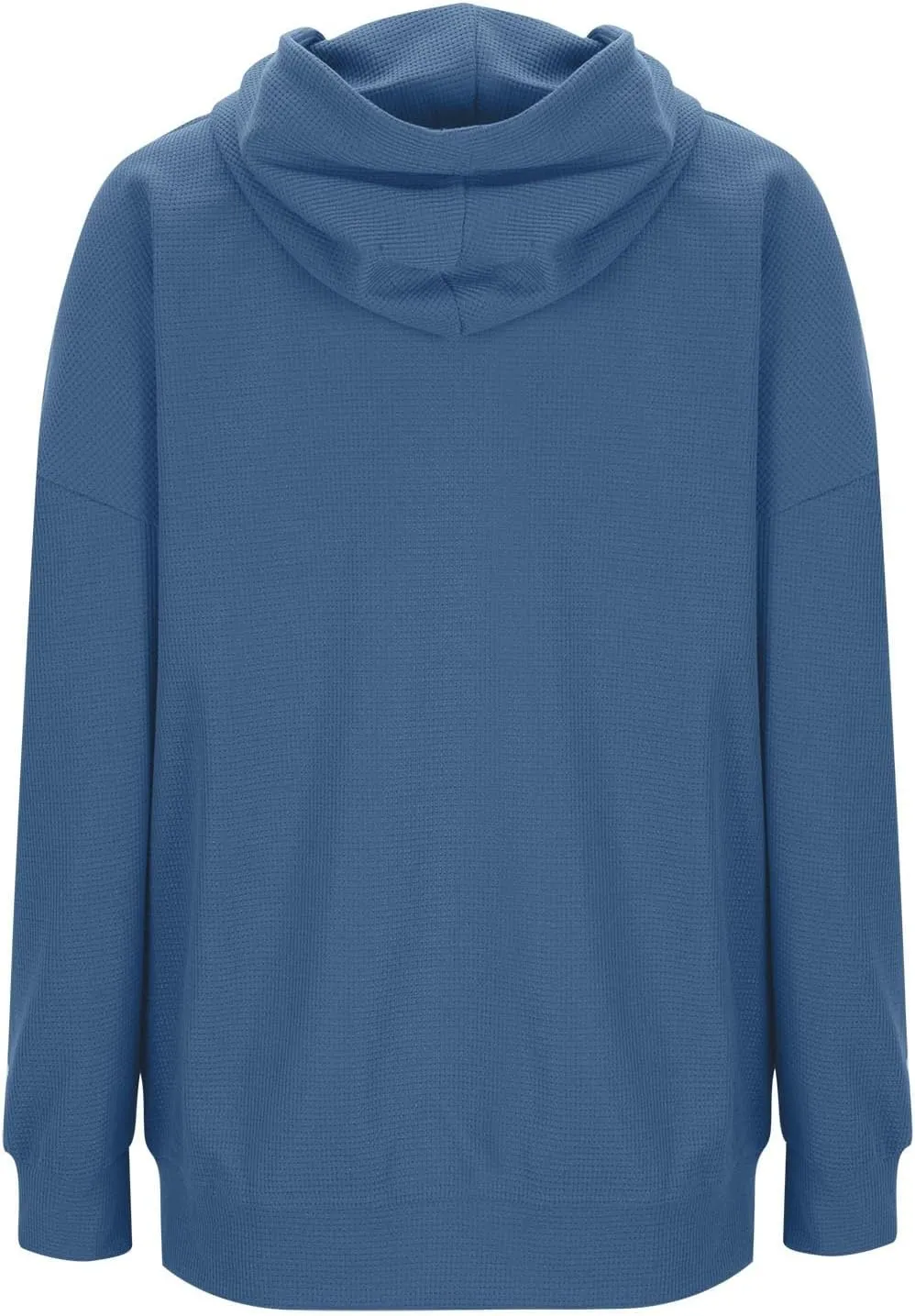 Ladies Oversized Hoodies Casual Long Sleeve Drawstring Waffle Pullover Tops Preppy Sweatshirt Fall Trendy Clothes