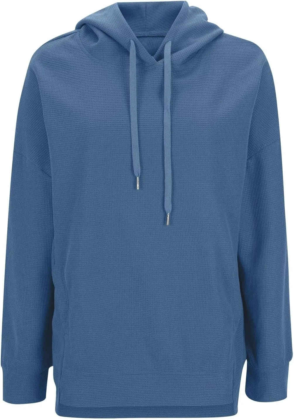 Ladies Oversized Hoodies Casual Long Sleeve Drawstring Waffle Pullover Tops Preppy Sweatshirt Fall Trendy Clothes