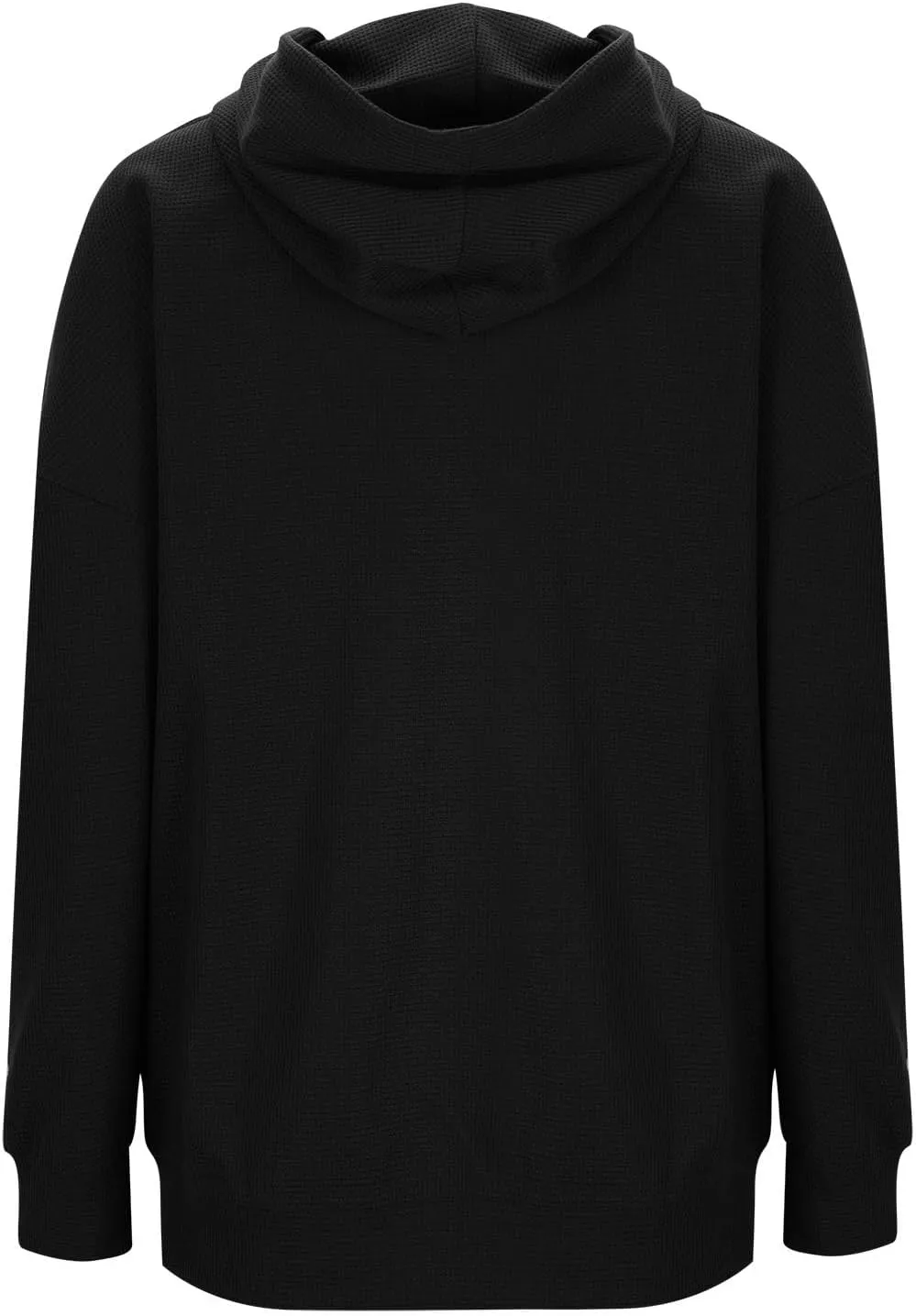Ladies Oversized Hoodies Casual Long Sleeve Drawstring Waffle Pullover Tops Preppy Sweatshirt Fall Trendy Clothes