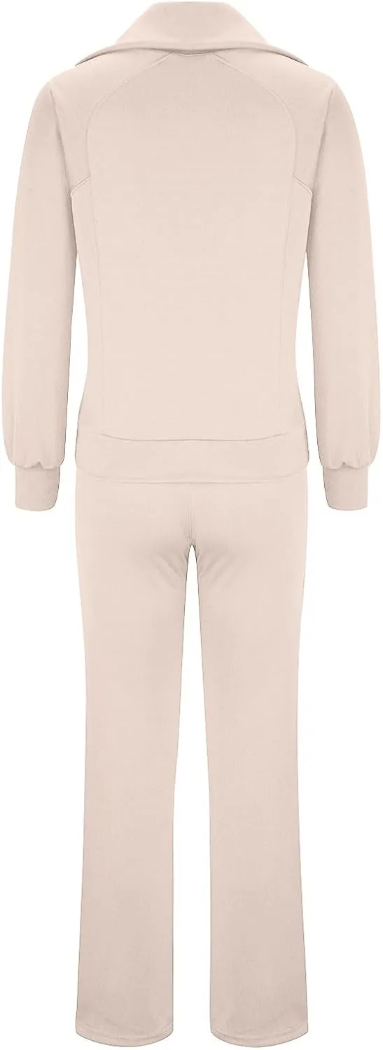 Lastesso Two Piece Loungewear Sets for Women 1/4 Zip Neck Loose Long Sleeve Sweatshirts Wid Leg Pants Trendy Sweatsuits Sets