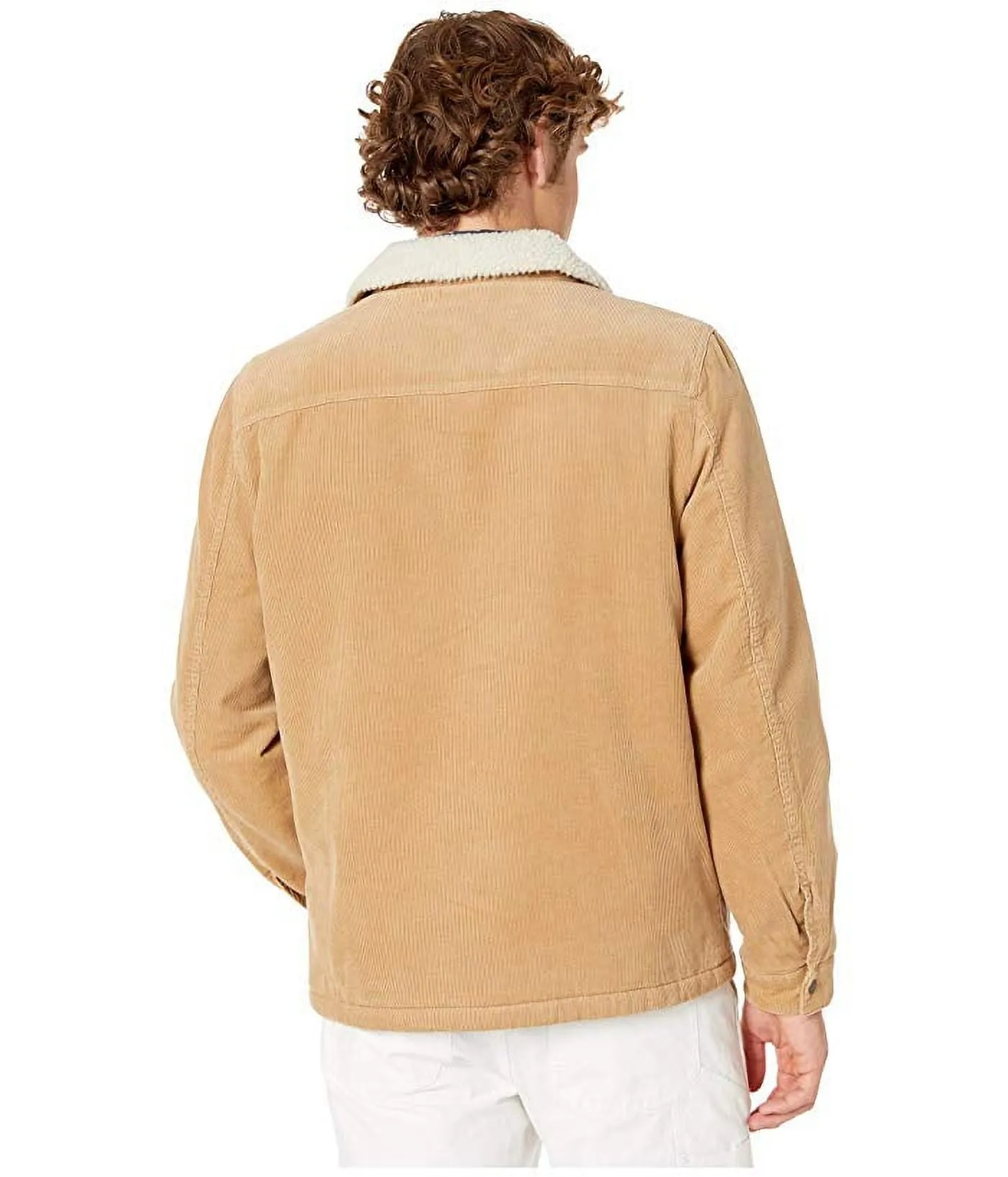 Levi Strauss & Co. Mens Corduroy Sherpa Lined Trucker Jacket Light Brown Size M