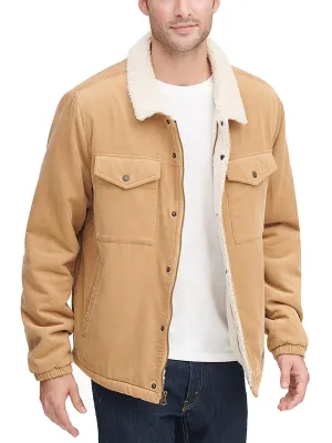 Levi Strauss & Co. Mens Corduroy Sherpa Lined Trucker Jacket Light Brown Size M