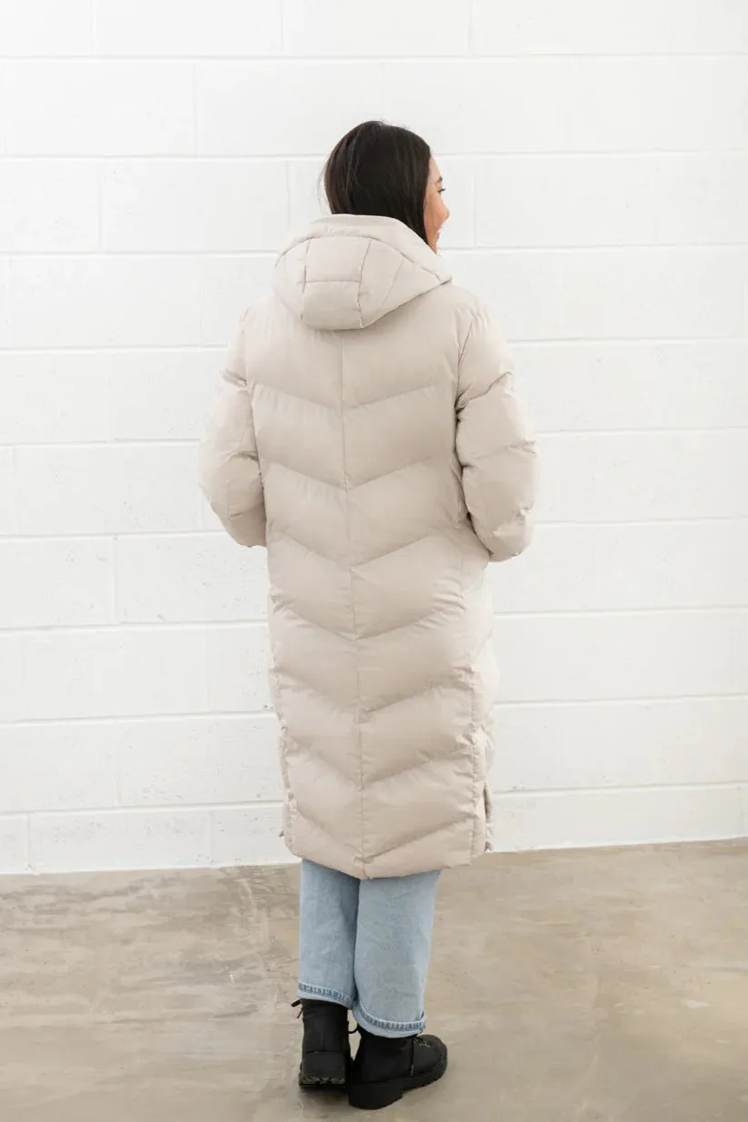 Lighthouse Savannah Ladies Long Padded Coat Irish Cream