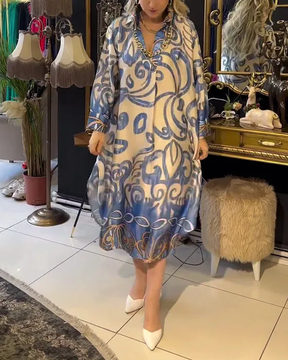 Loose Elegant Printed Dress