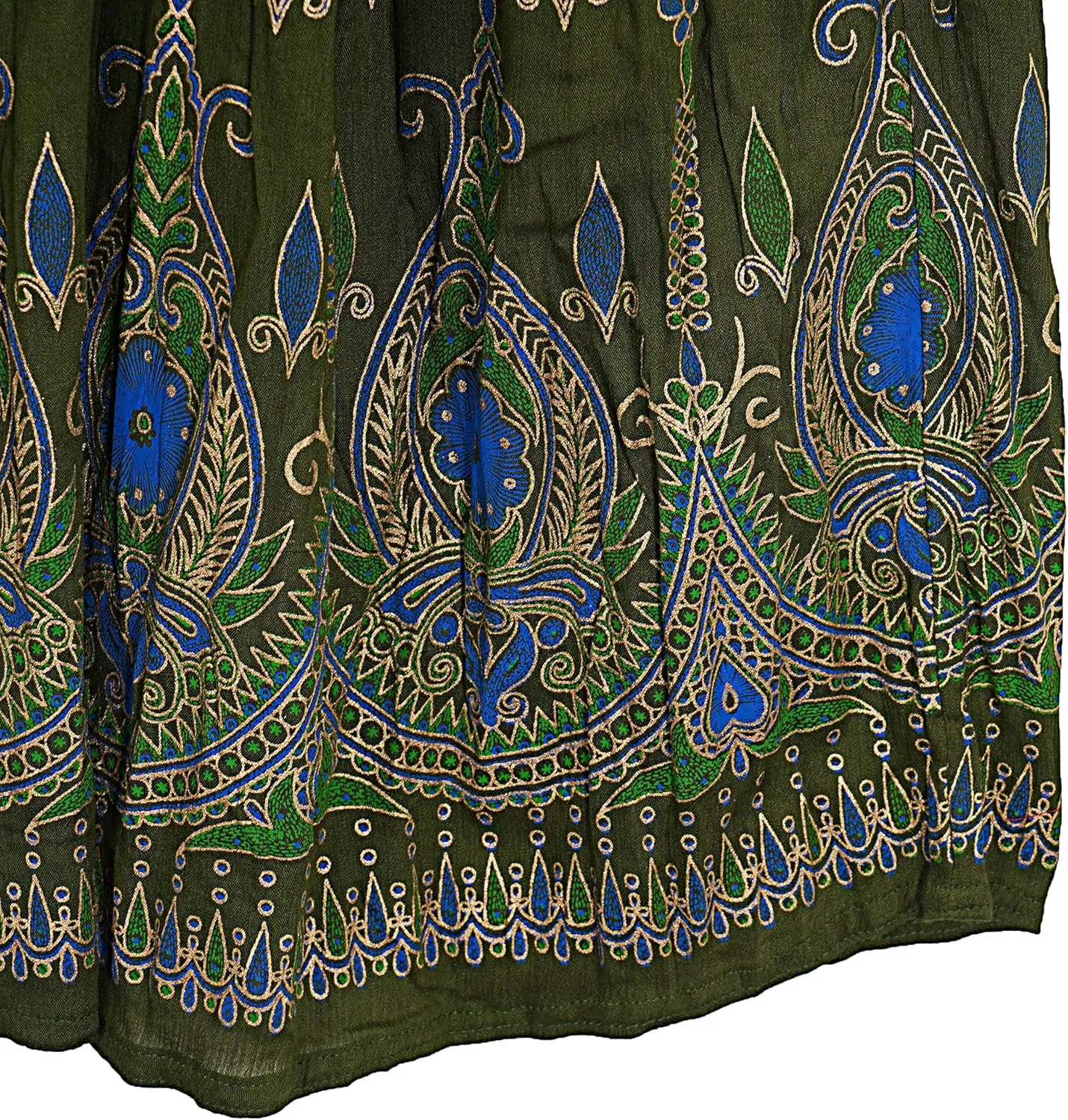 Marubhumi Indian Tie Dye Yoga Trend Women's Sequined Crinkle Broomstick Gypsy Long Skirt