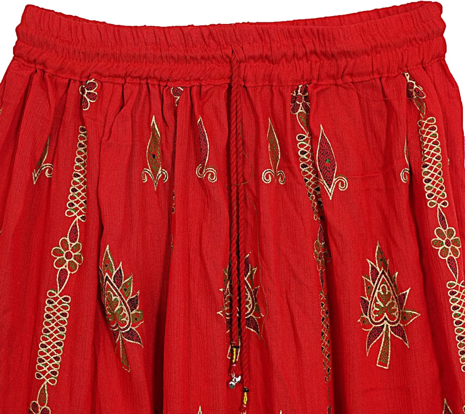 Marubhumi Indian Tie Dye Yoga Trend Women's Sequined Crinkle Broomstick Gypsy Long Skirt