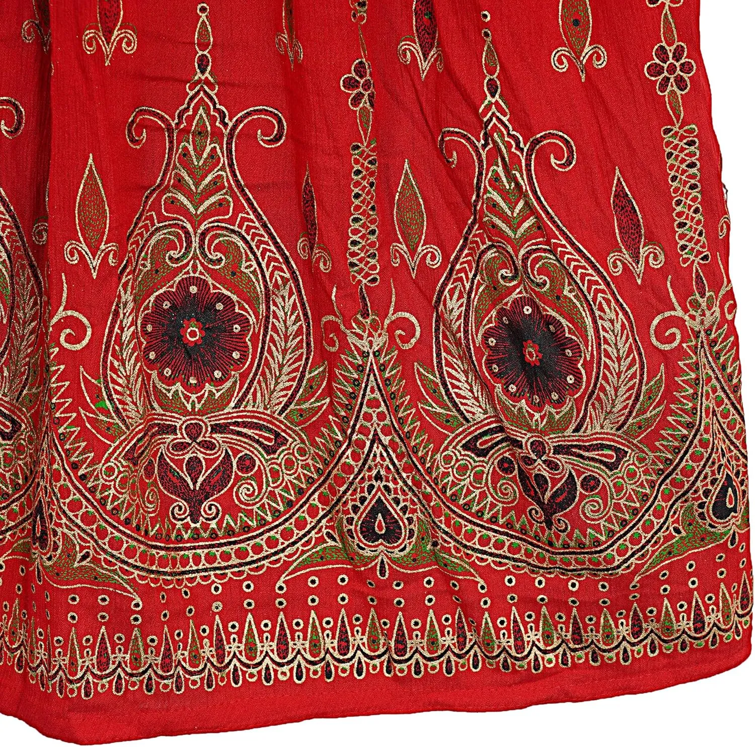 Marubhumi Indian Tie Dye Yoga Trend Women's Sequined Crinkle Broomstick Gypsy Long Skirt