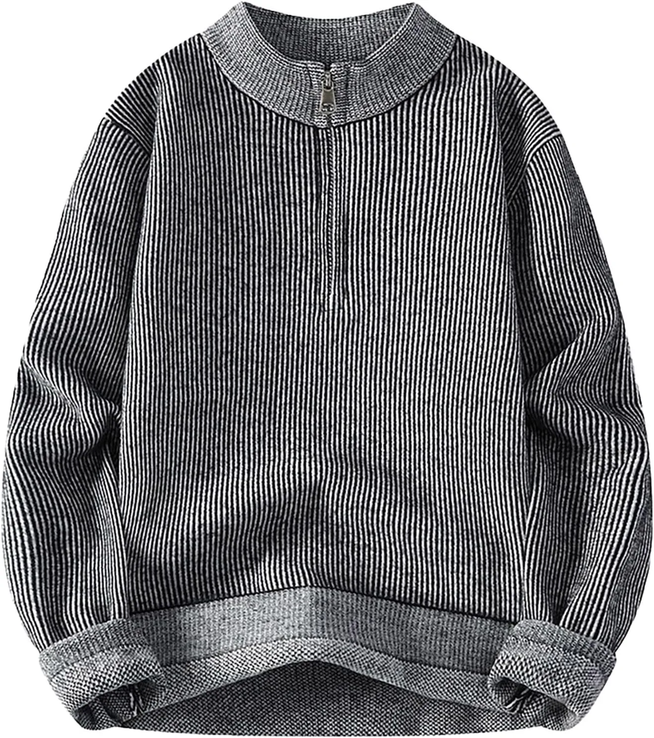 Mens Crewneck Sweater Pullover Color Block Patchwork Ribben Knited Sweaters Lightweight Long Sleeve Streetwear Tops