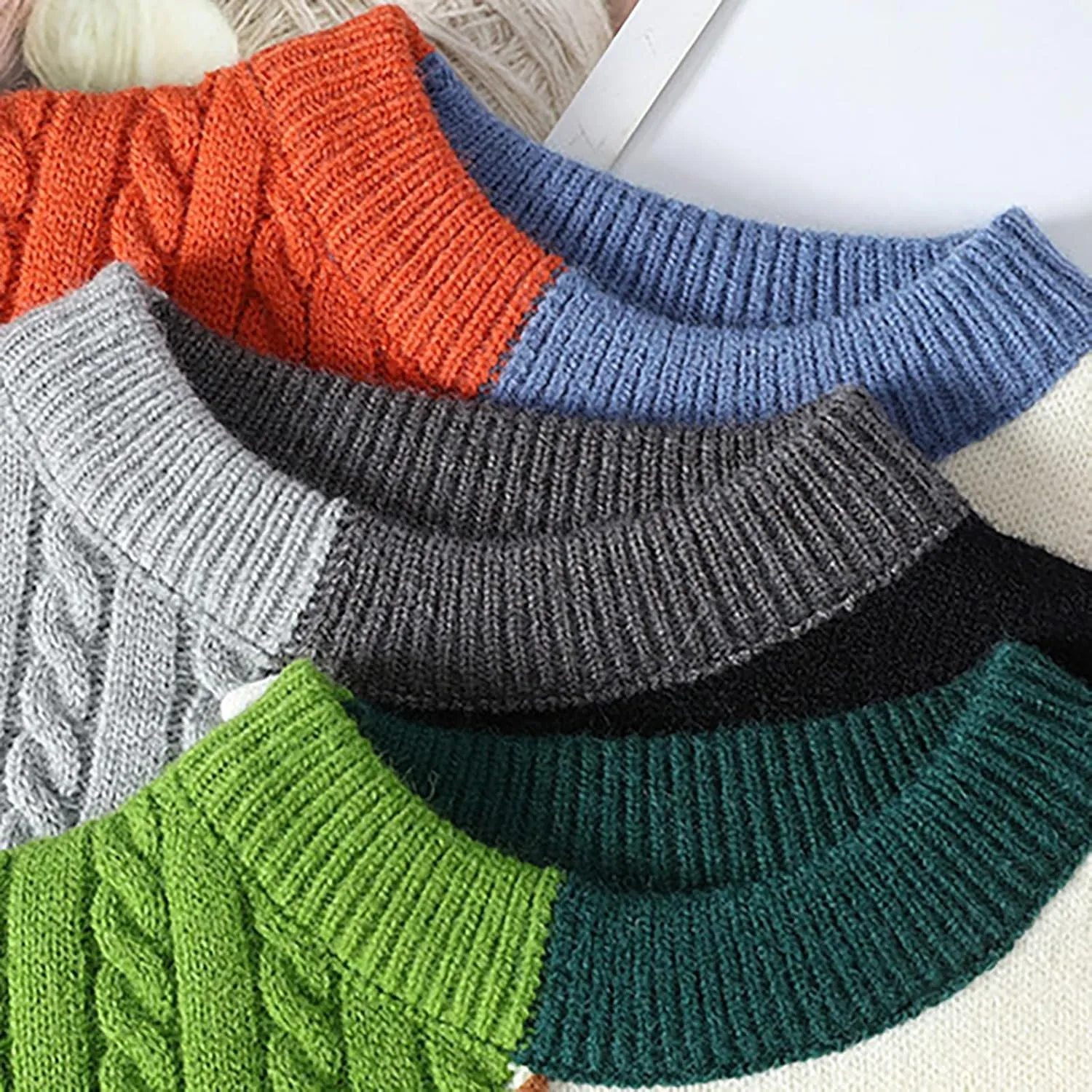 Mens Crewneck Sweater Pullover Color Block Patchwork Ribben Knited Sweaters Lightweight Long Sleeve Streetwear Tops