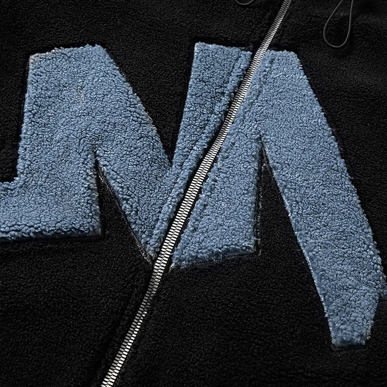 Men's Polar Fleece Coat Letter M Design Fashion Jacket Zip Up Comfortable Sportswear Oversize Couple Outfit