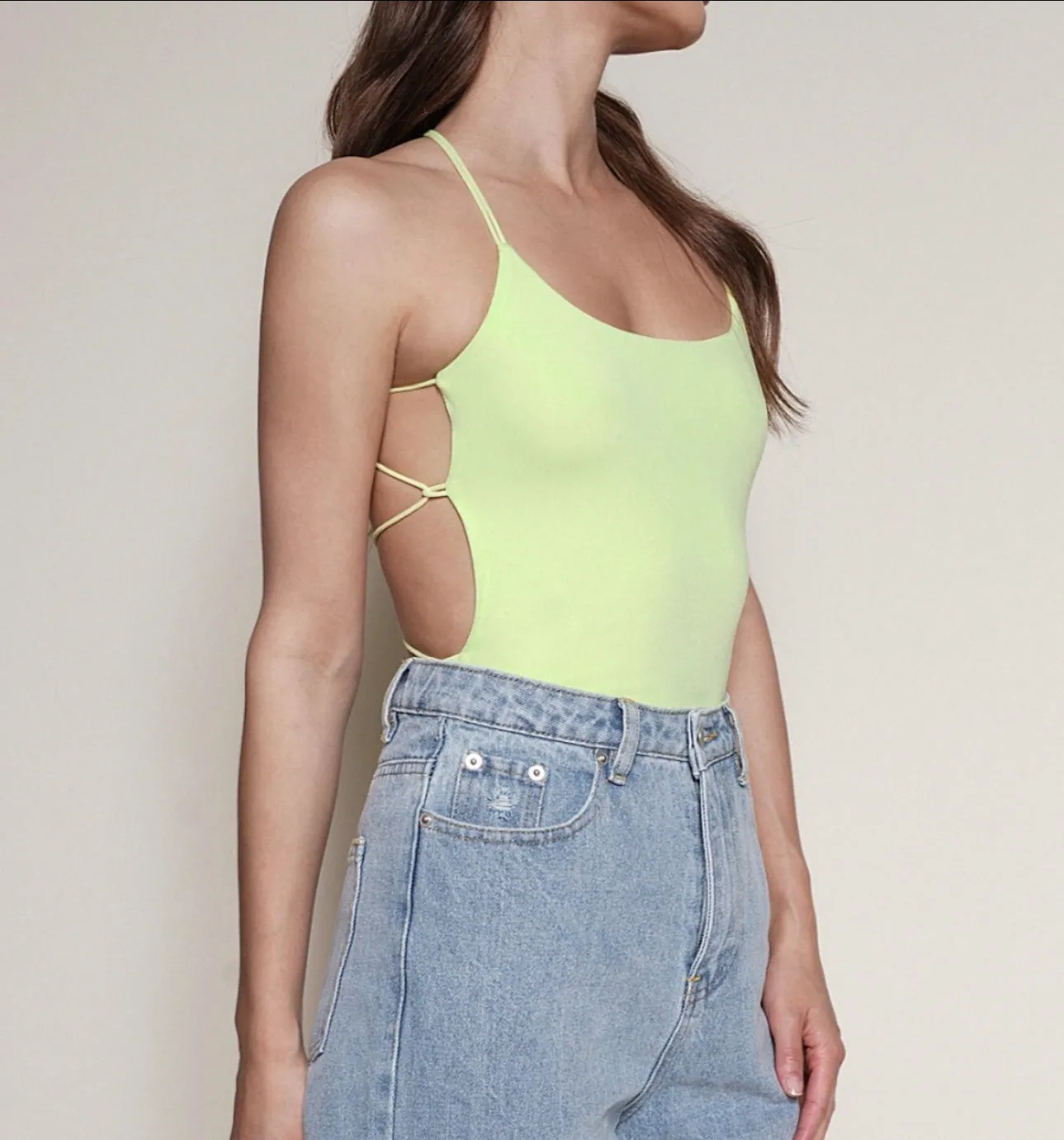 Neon Strappy Back Bodysuit