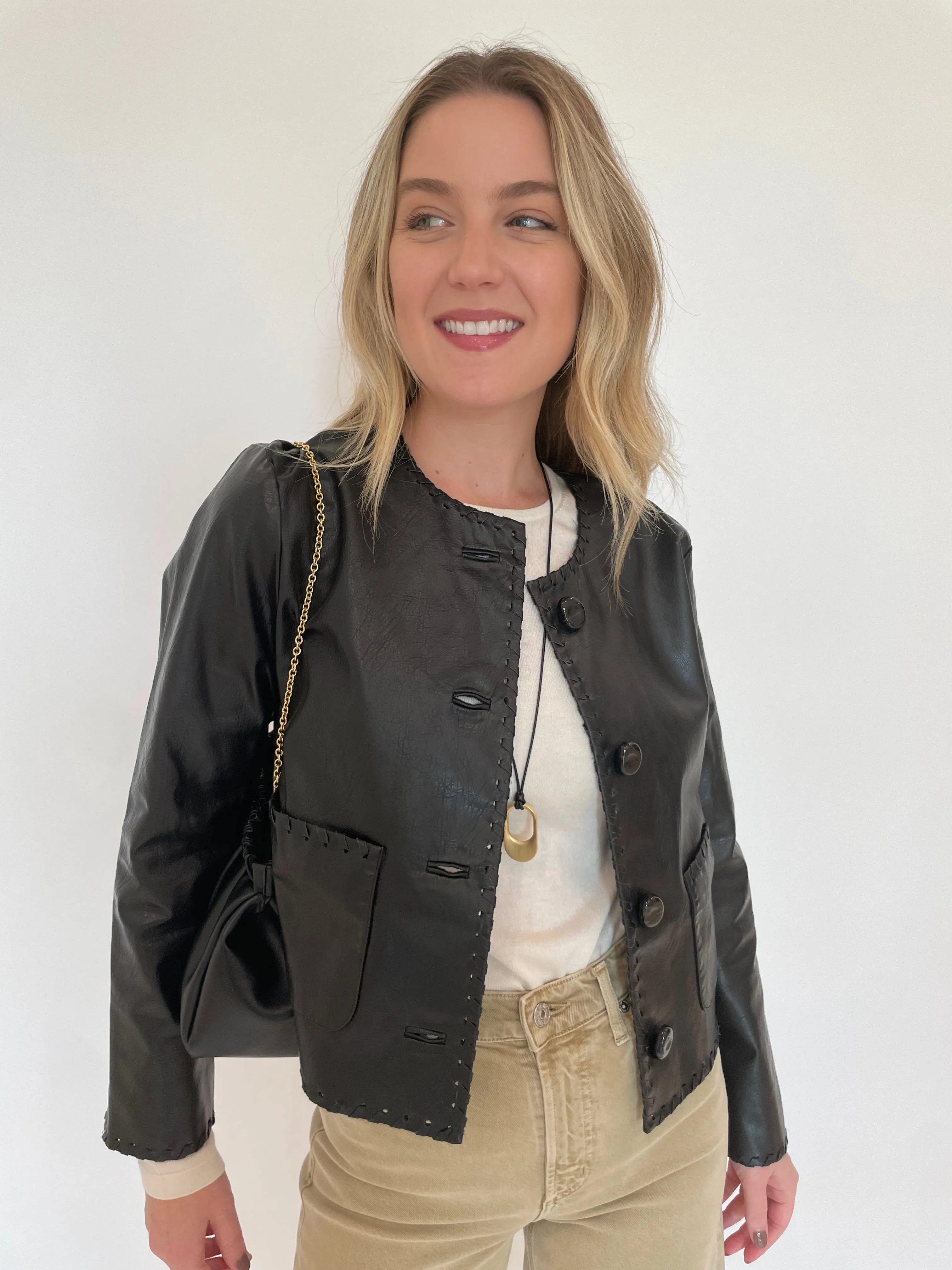 Nevina Faux Leather Jacket
