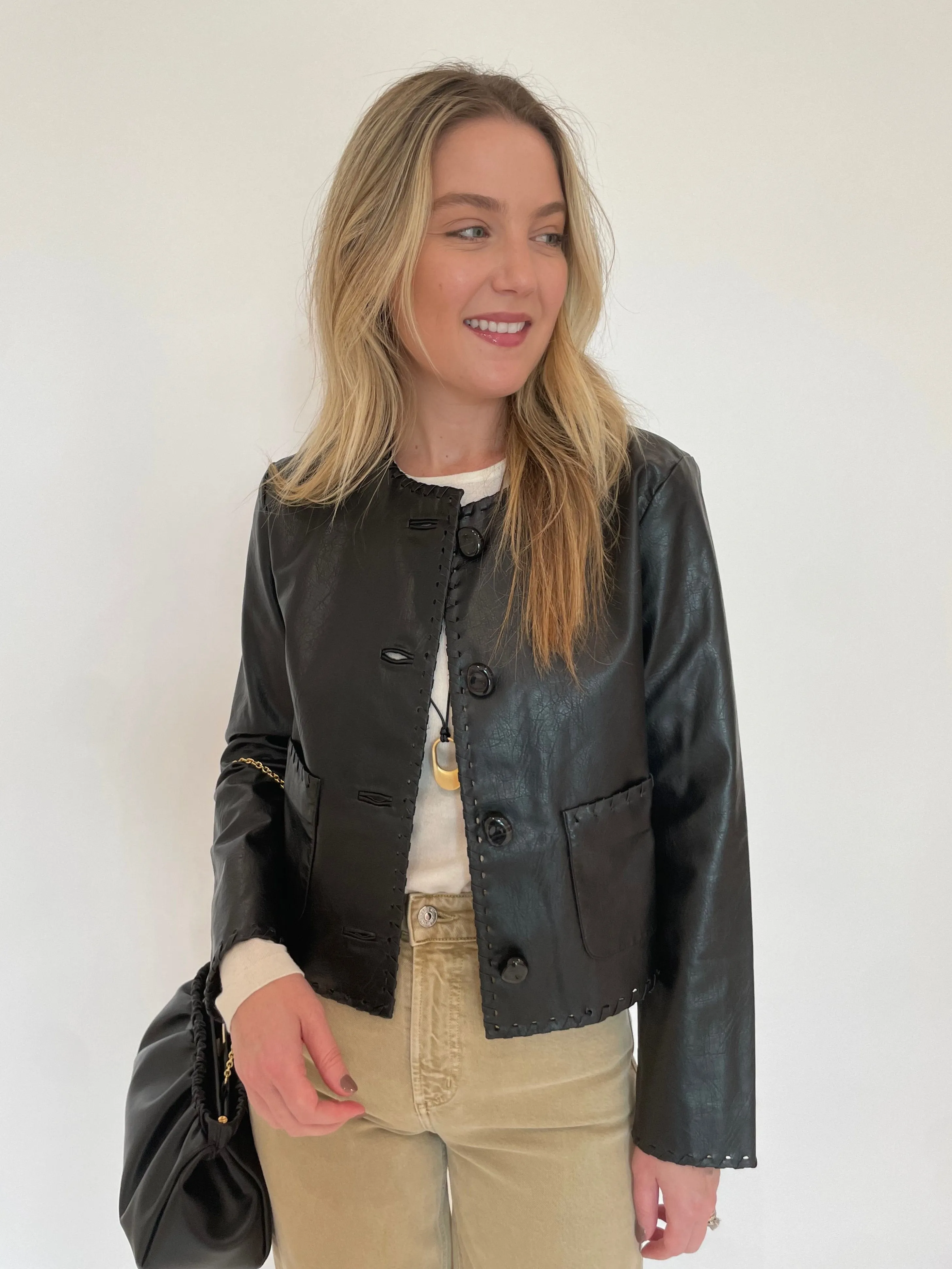 Nevina Faux Leather Jacket