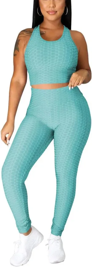 Nimsruc Workout Sets For Women 2 Piece Outfits Sexy Summer Sweatsuits Jogging Suits Casual Bodycon Tracksuits