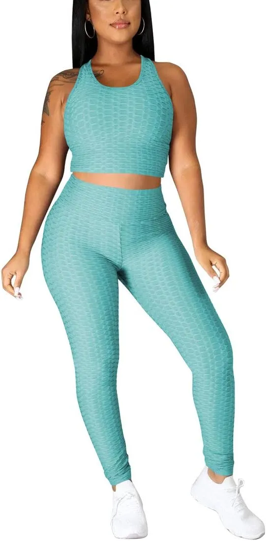 Nimsruc Workout Sets For Women 2 Piece Outfits Sexy Summer Sweatsuits Jogging Suits Casual Bodycon Tracksuits