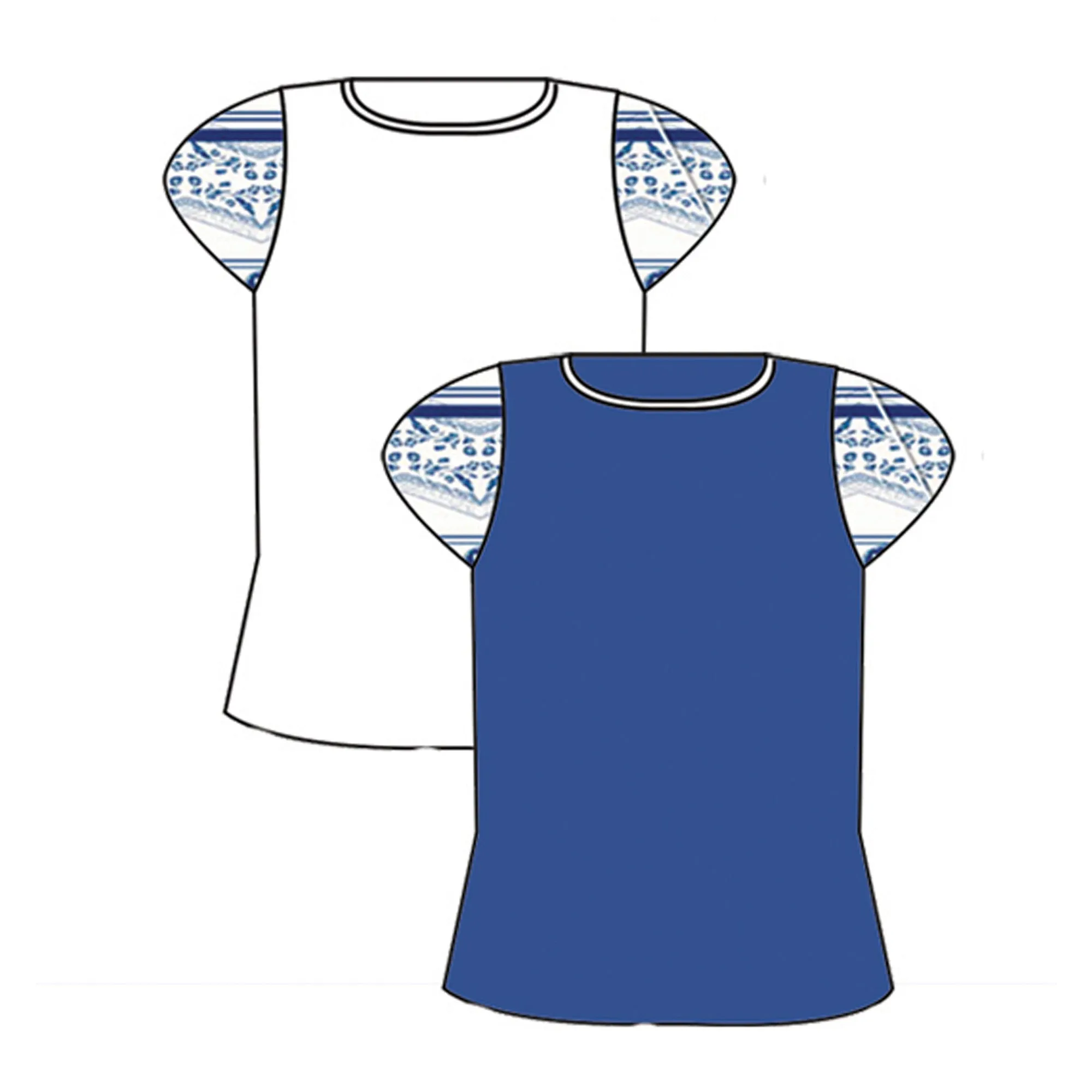 Nordica Cap-Sleeve (lettuce-edge-hem-white)