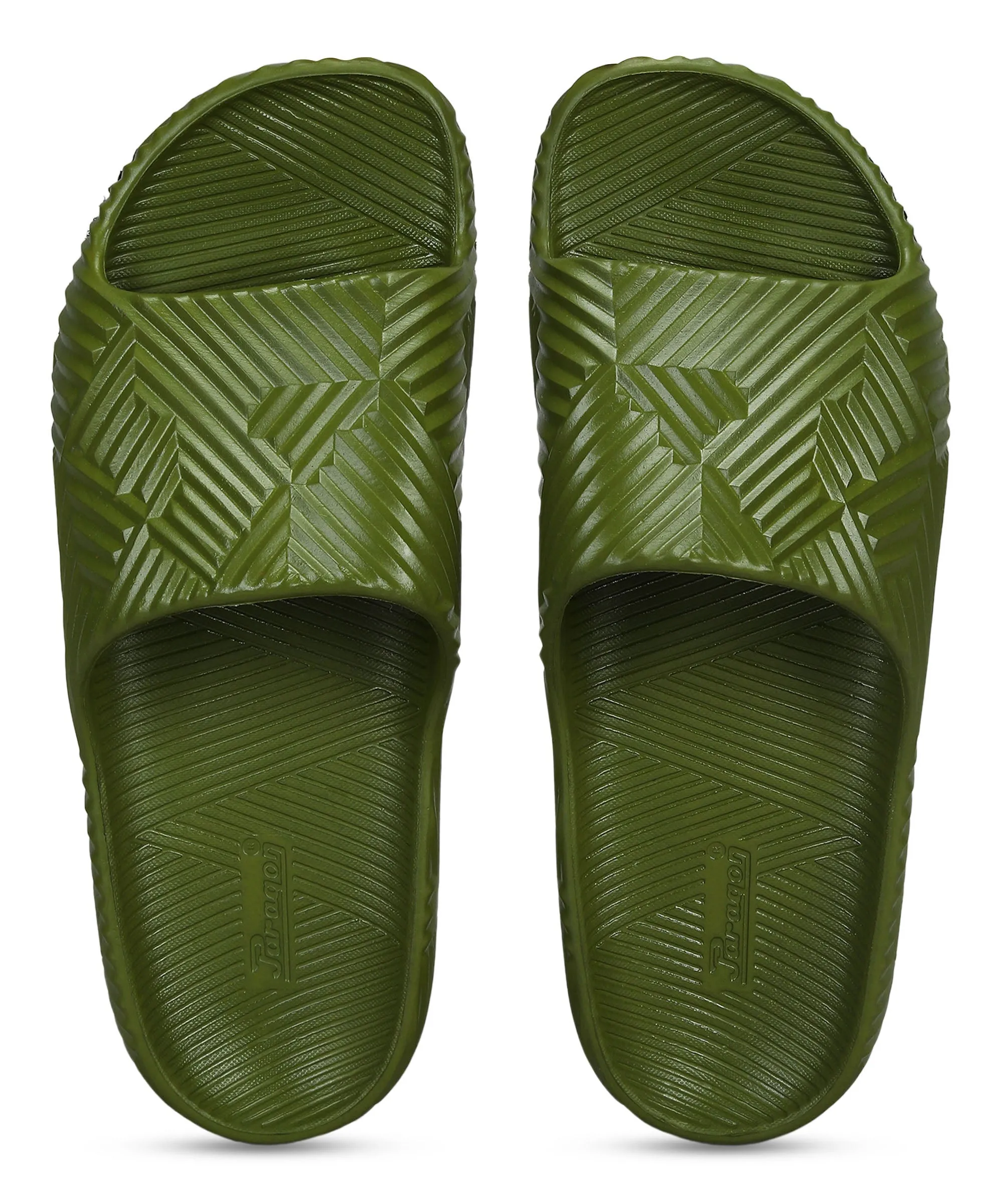 Paragon EVK10924G Men's Waterproof Olive Sliders with Comfortable Anti-Skid Sole