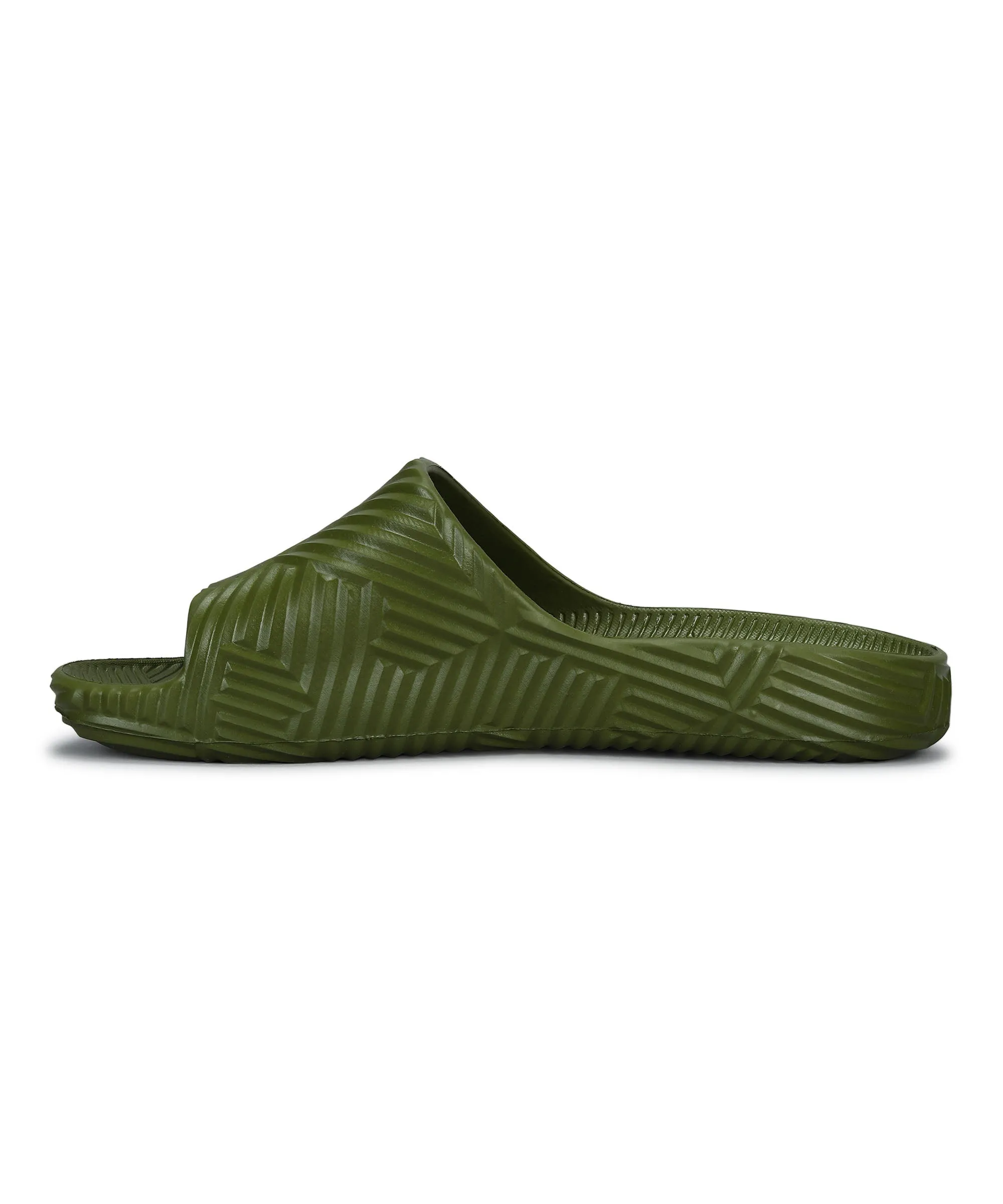 Paragon EVK10924G Men's Waterproof Olive Sliders with Comfortable Anti-Skid Sole