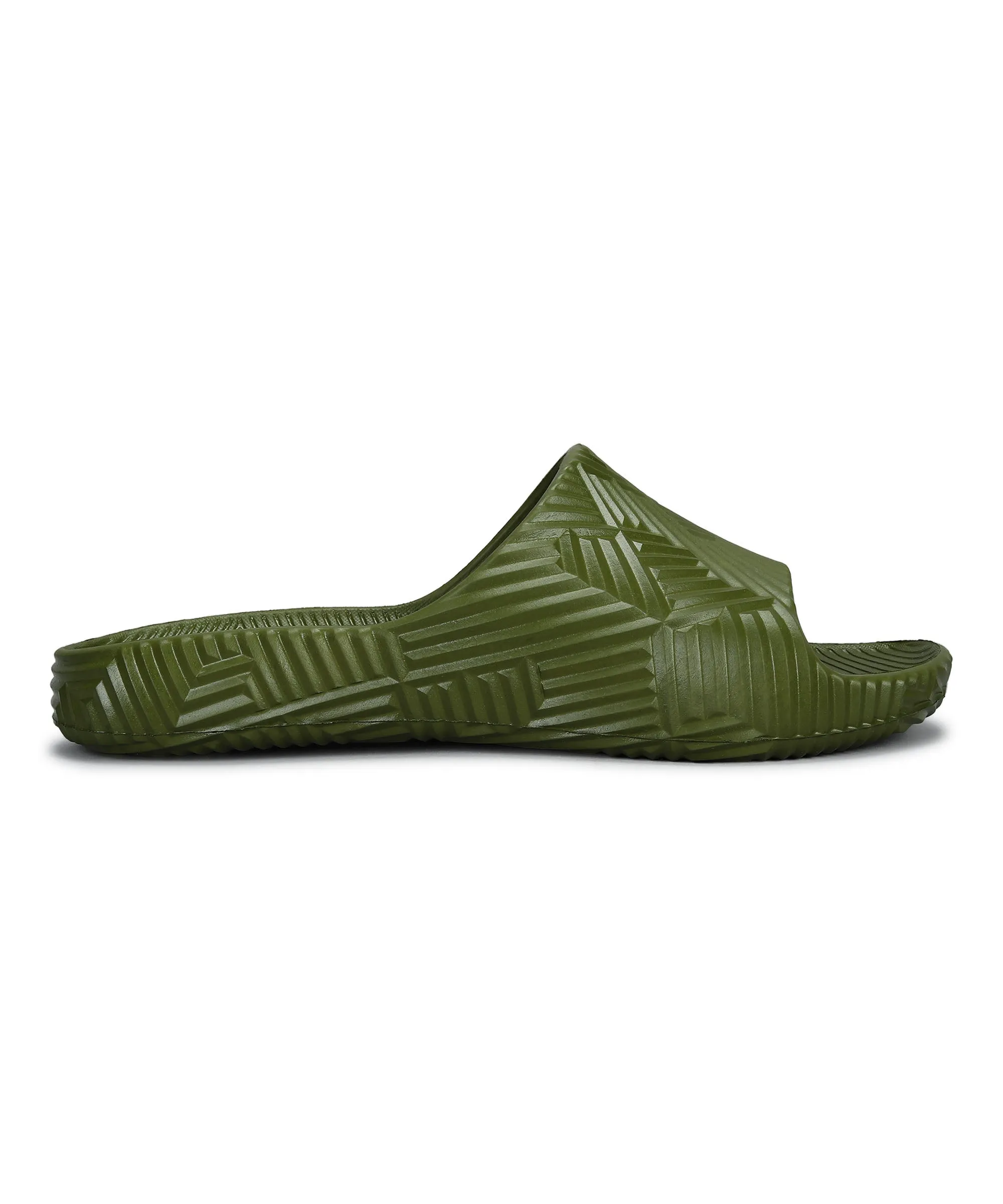 Paragon EVK10924G Men's Waterproof Olive Sliders with Comfortable Anti-Skid Sole