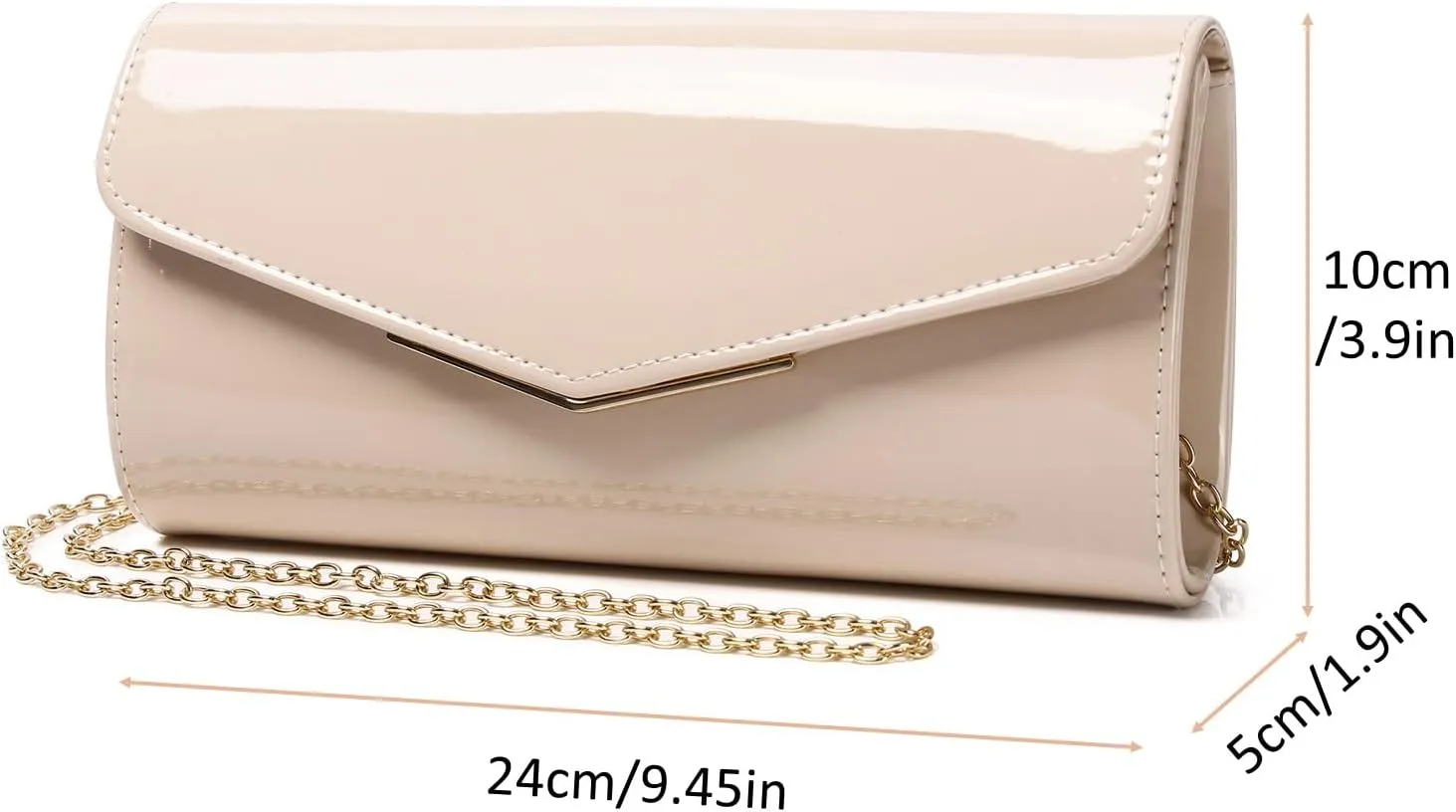 Patent Leather Envelope Clutch Womens Evening Handbag Stylish Crossbody Shoulder Bag Purse for Christmas Wedding Party Prom