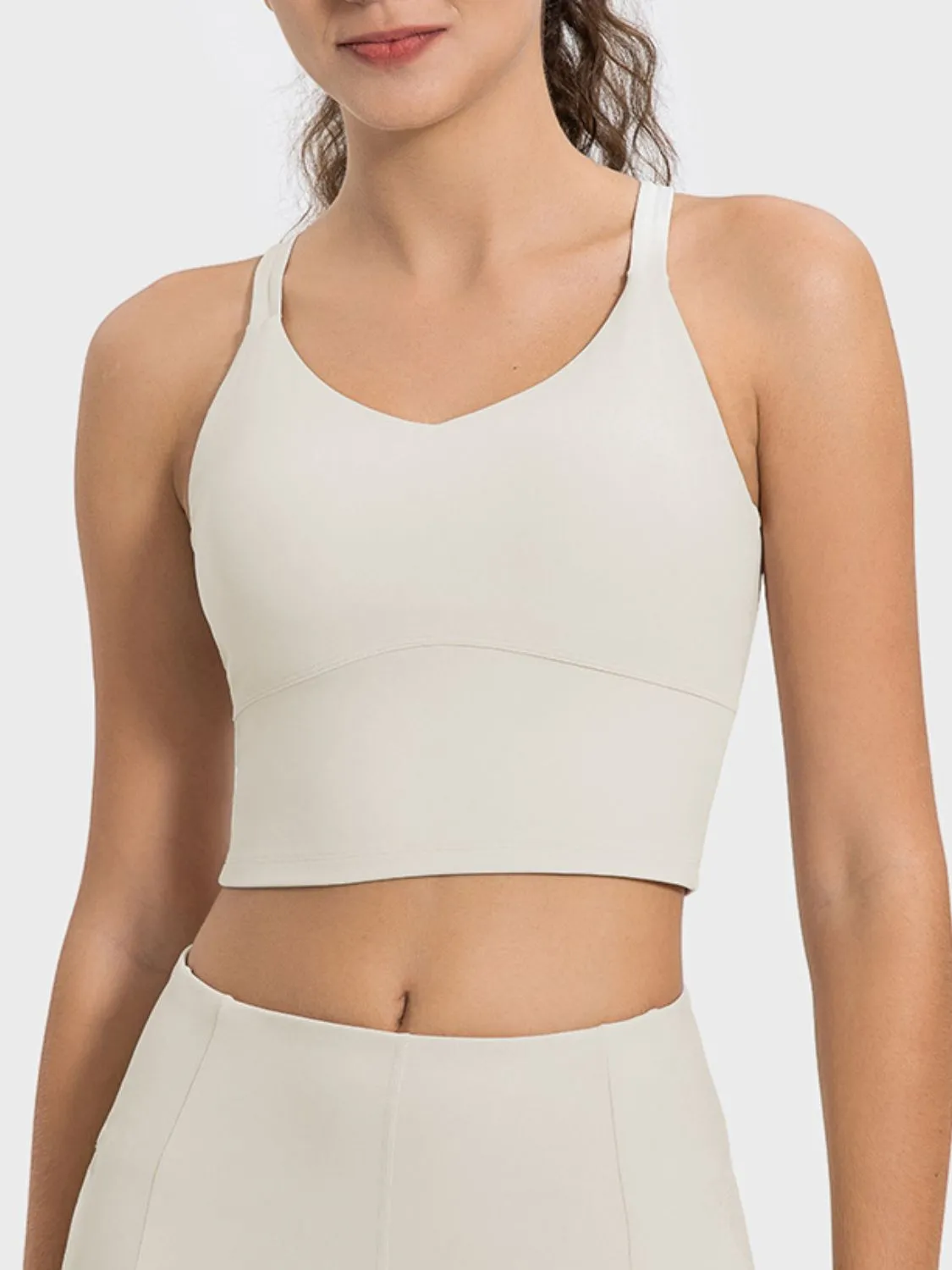 Peach Racerback Sports Bra