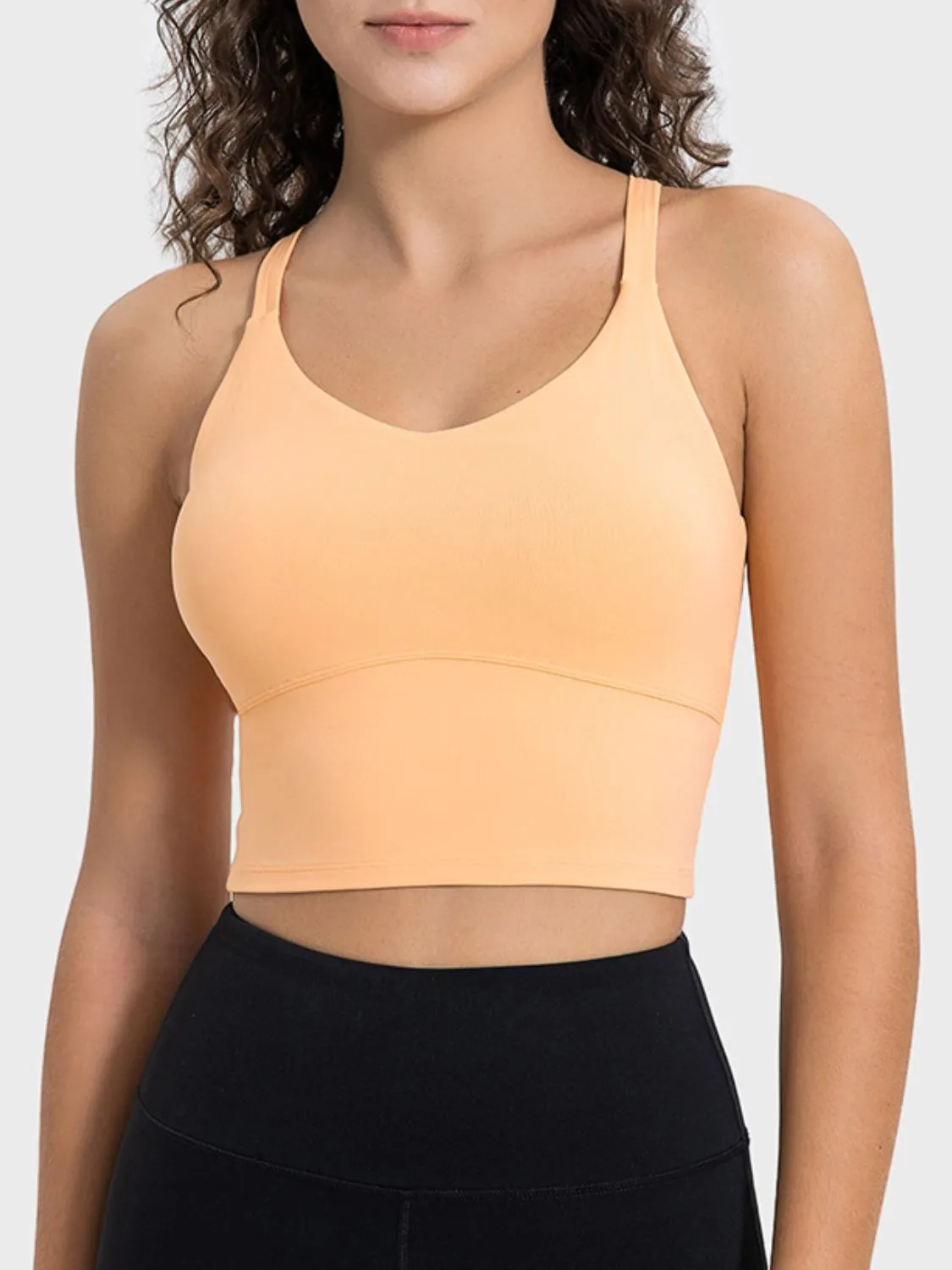 Peach Racerback Sports Bra