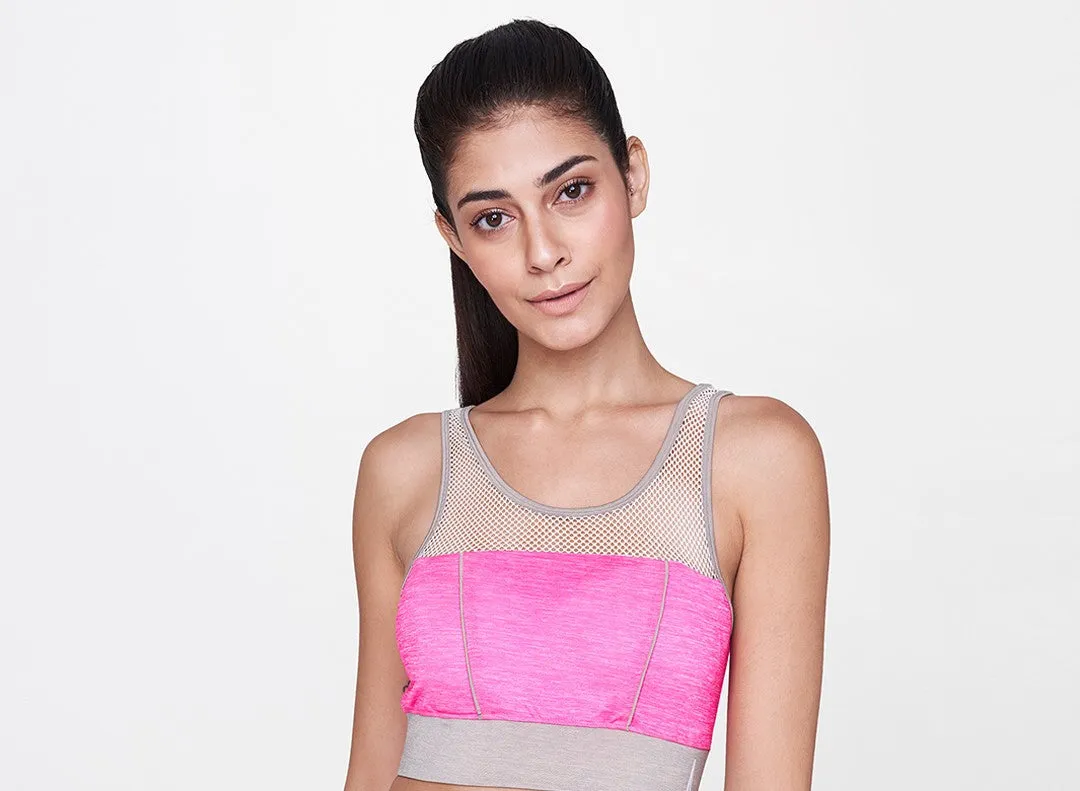 Pink Sports Netted Bra