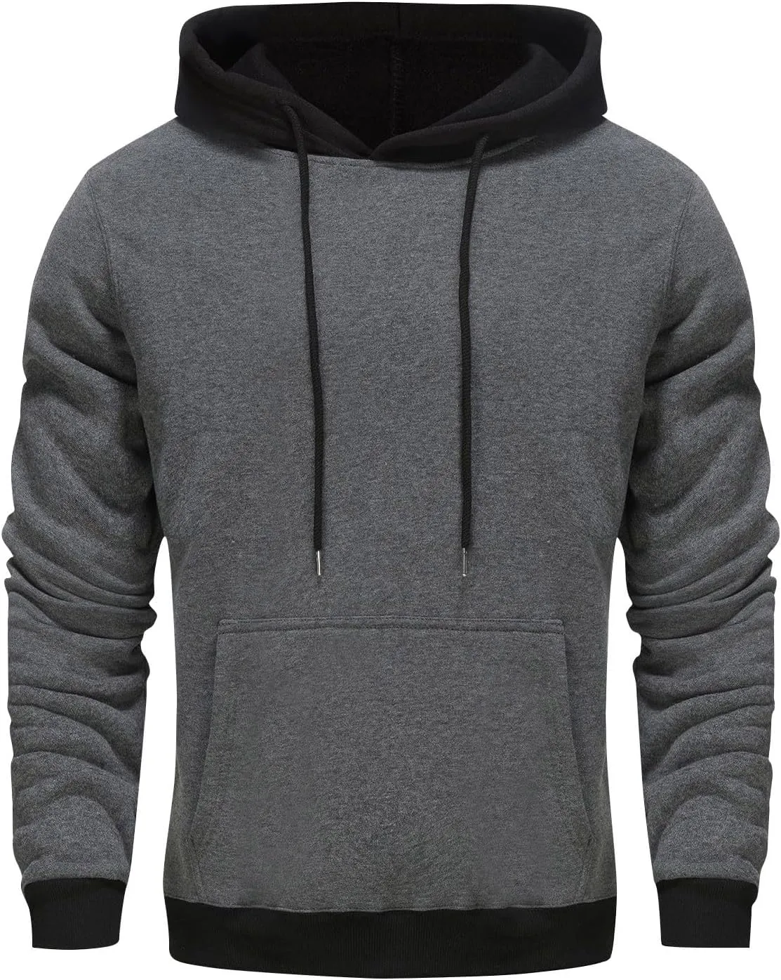 Pullover Hoodie Men Trendy Loose Winter Solid Colored Jackets Stylish Pullover Sweater Winter Shirt for Men with Pockets