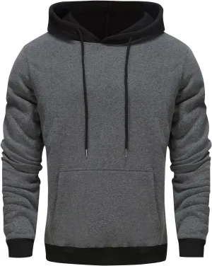 Pullover Hoodie Men Trendy Loose Winter Solid Colored Jackets Stylish Pullover Sweater Winter Shirt for Men with Pockets