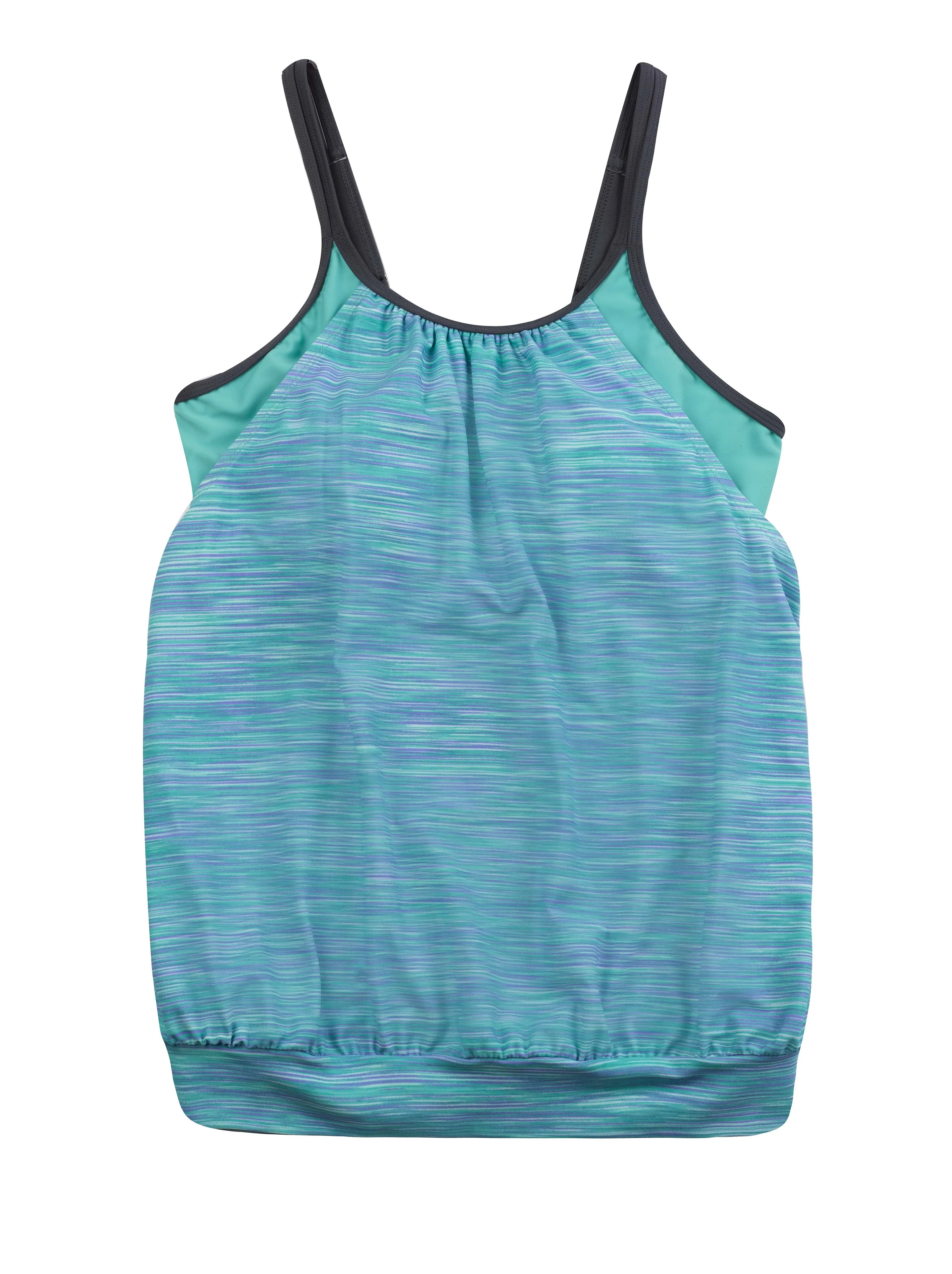 Reflective Space Dye Blouson Tankini Top