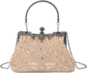 Rhinestone Bags Vintage Trend Heavy Industry Embroidery Flower Beaded Hand-held Evening Bag For Partywedding