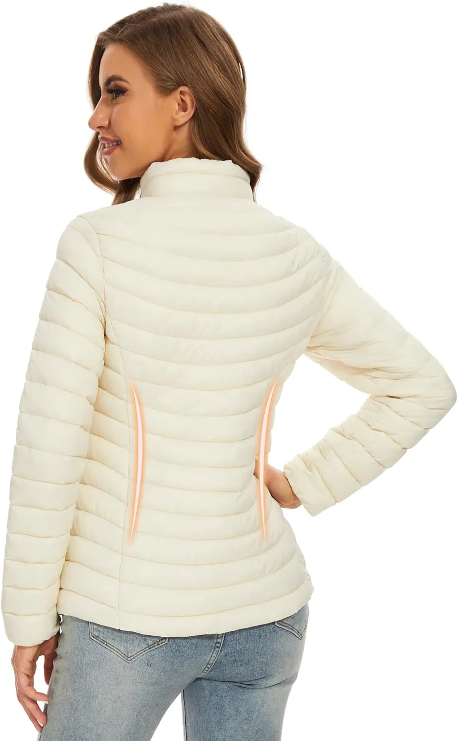 ROYAL MATRIX Women's Packable Puffer Jacket Lightweight Quilted Puffer Jacket Winter Warm Puffy Jacket with Stand Collar