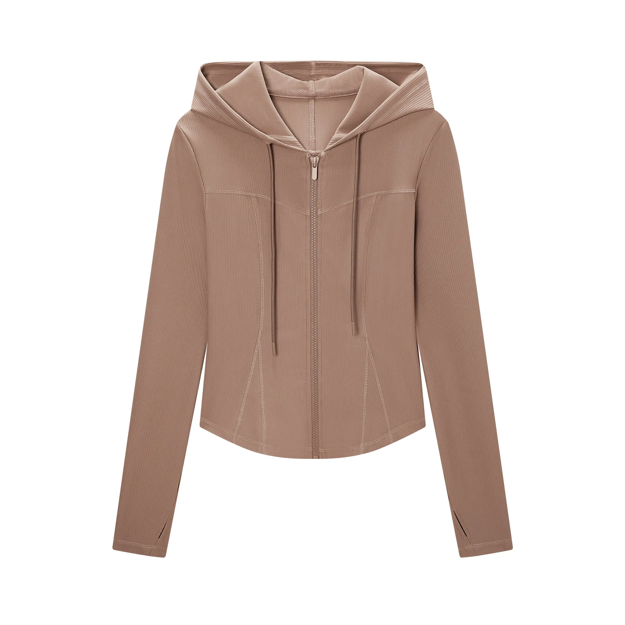 SereneFit Hooded Yoga Jacket – Slim Fit, Casual Long-Sleeve Activewear