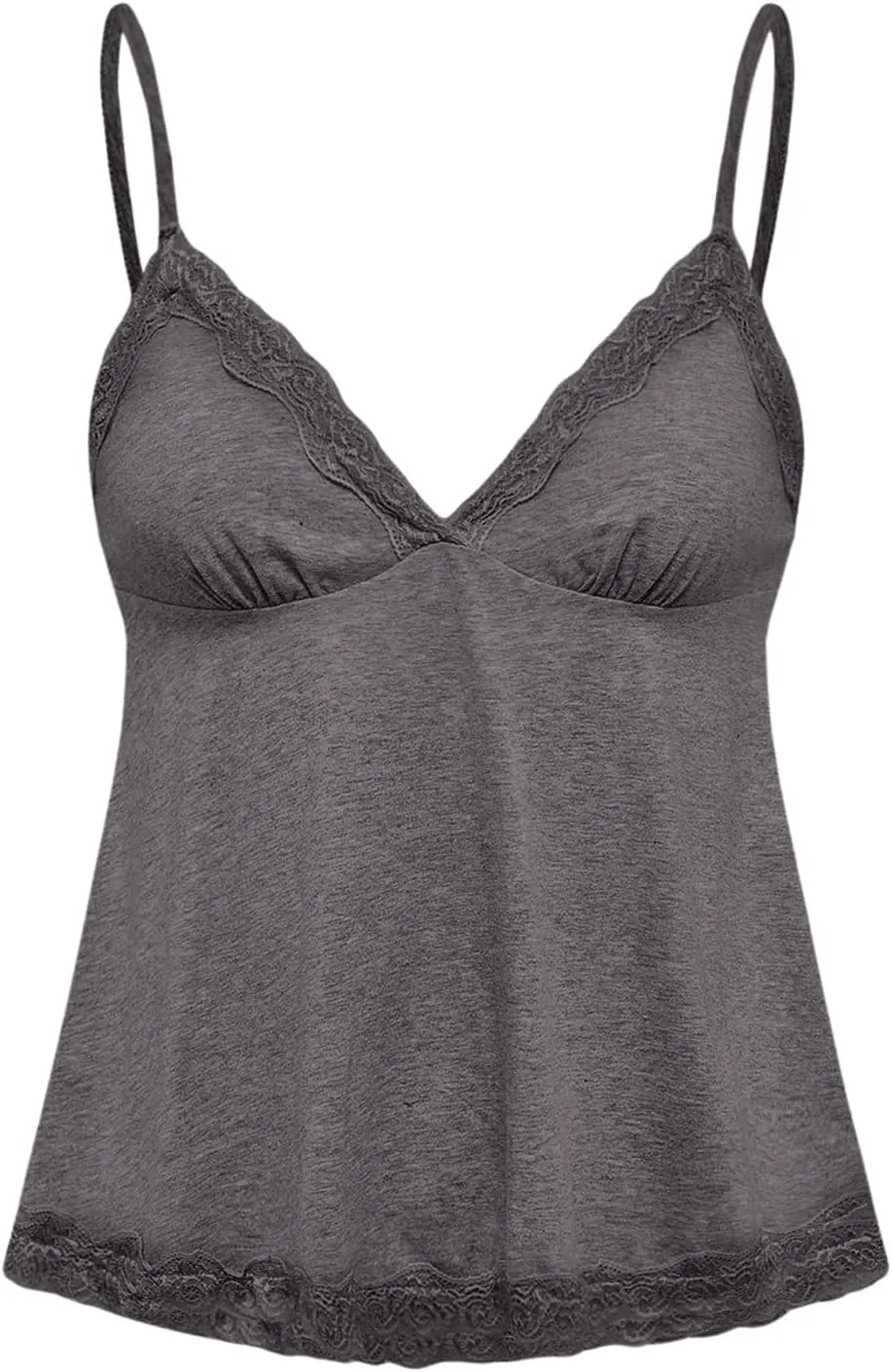SHENHE Women's Lace Babydoll Tank Top Sexy V Neck Sleeveless Flared Hem Flowy Peplum Tops
