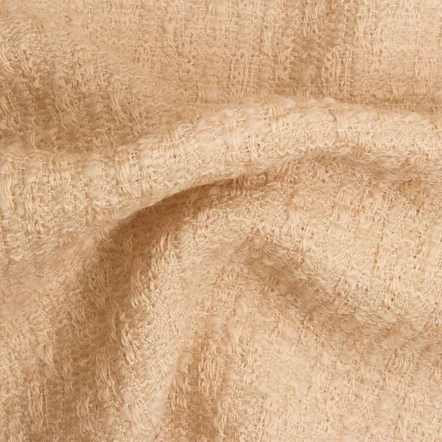Soft Beige Pure Wool Bouclé