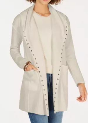 Style & Co Petite Stud-Trim Hooded Cardigan, Size 1X Style & Co Petite Stud-Trim Hooded Cardigan, Size 1X