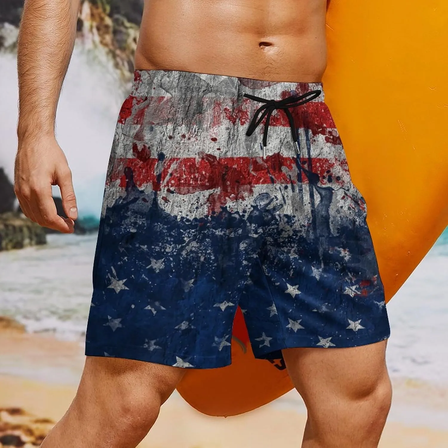 TAIZIYEAH Men's Beach Shorts Sports Beach Pants Swimwear Bathing Suits Board Shorts with Pocket Comfortable