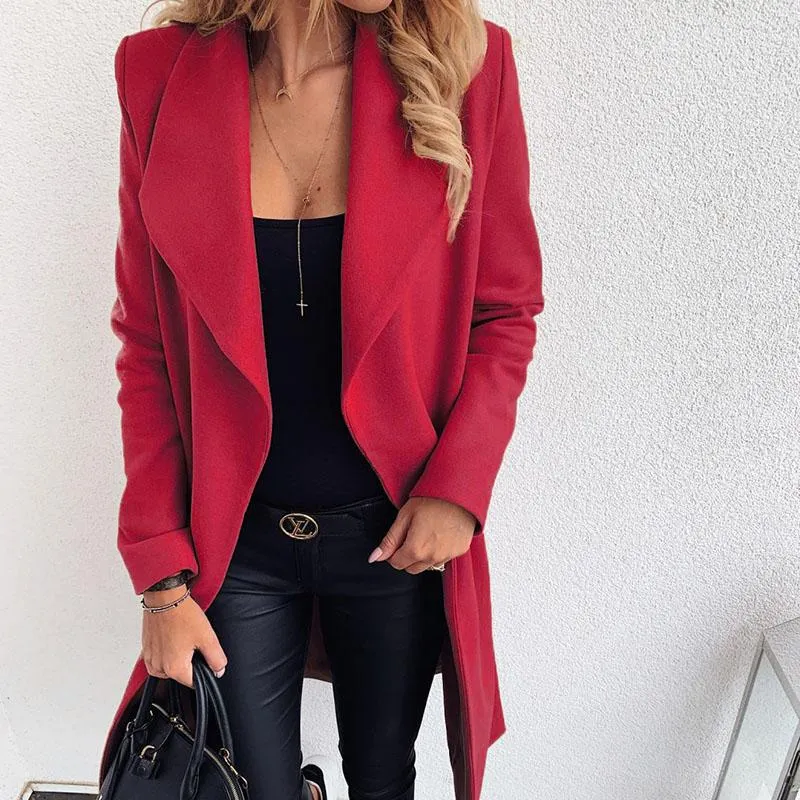 Tie Waist Wool Wrap Coat