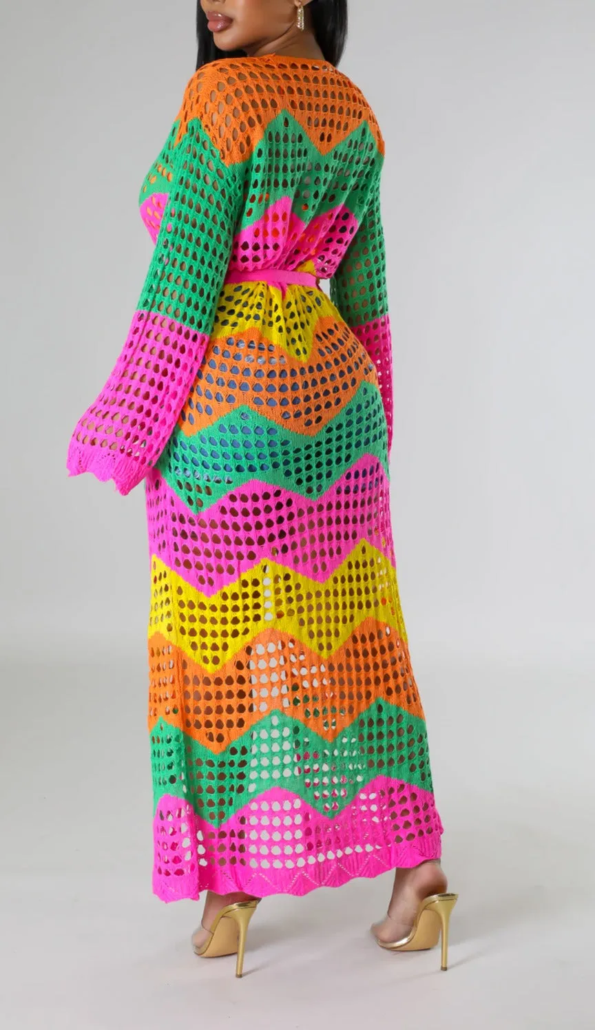 Vibrant Hand Crafted Knit Cardigan