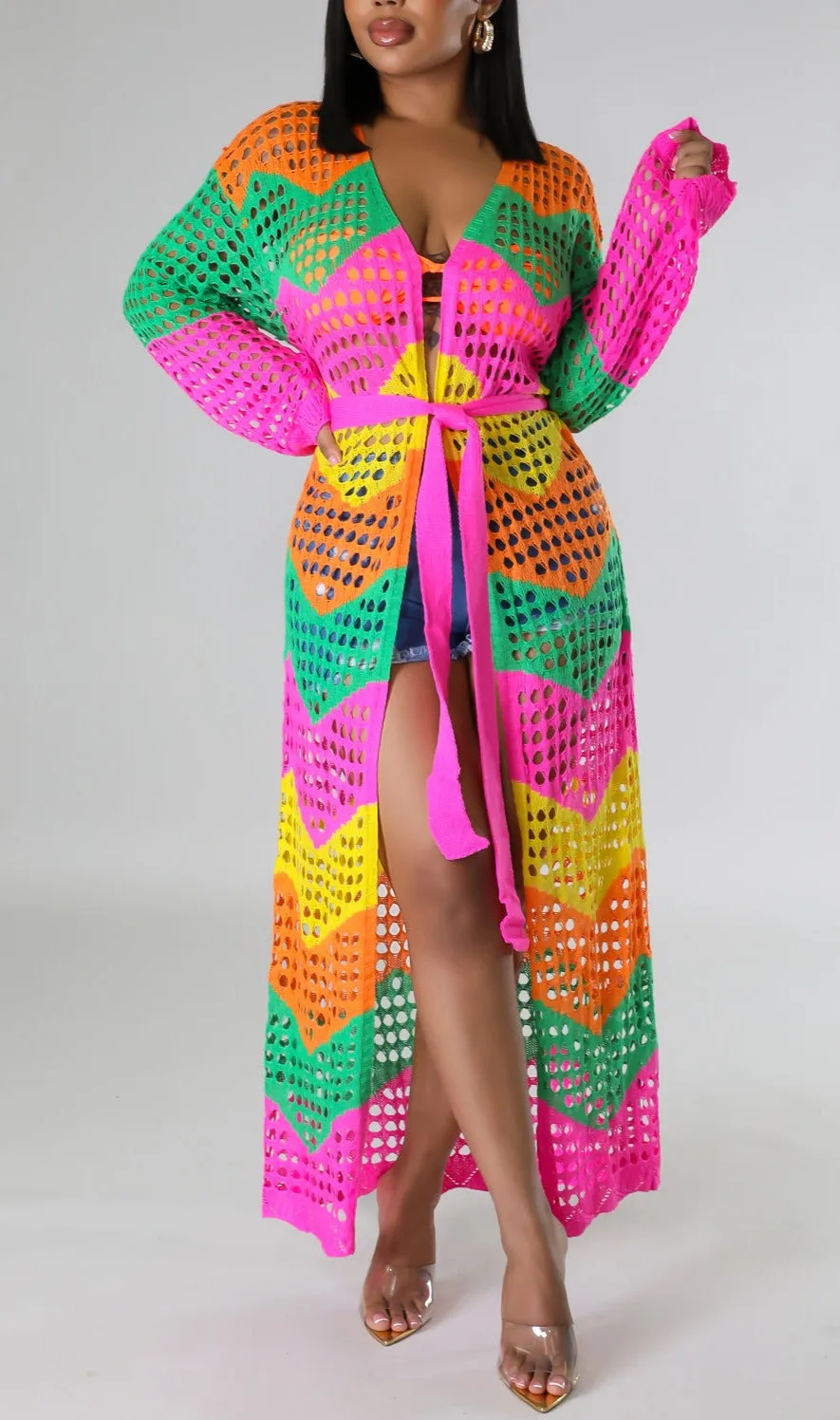 Vibrant Hand Crafted Knit Cardigan