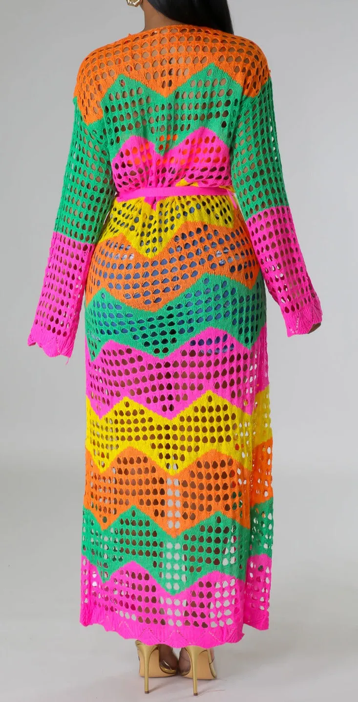 Vibrant Hand Crafted Knit Cardigan