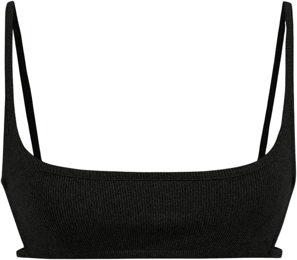 WDIRARA Women's Square Neck Sleeveless Micro Crop Cami Tops Backless Summer Trendy Camisole