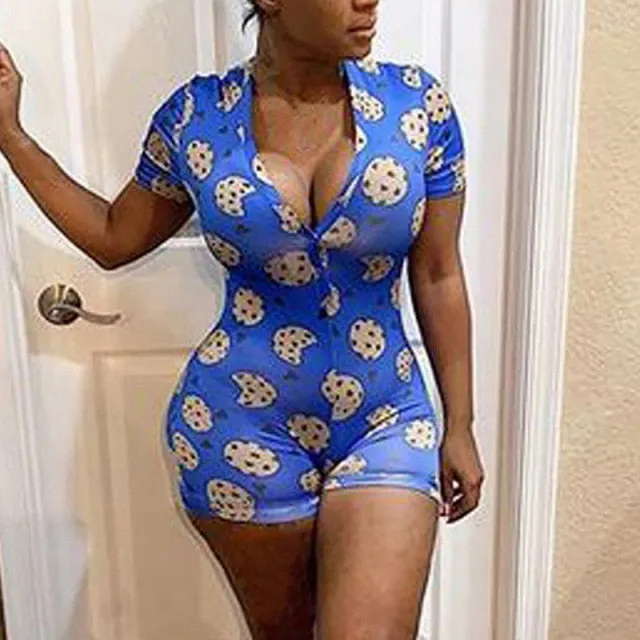 Women Sexy Sleepwear Cute Cartoon Print Short Set Pajamas Spicy Pepper Sweet Short Sleeve T Shirts Shorts Summer Pijama