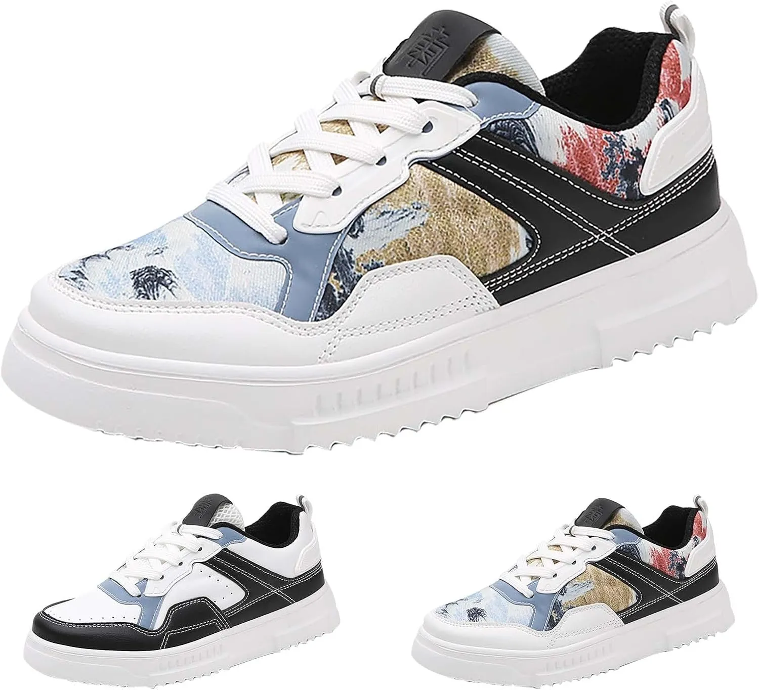 Women White Sneakers Low Top Lace Up Workout Lightweight Fashion Comfortable Non Slip Walking Running Shoes